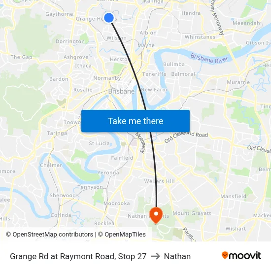 Grange Rd at Raymont Road, Stop 27 to Nathan map