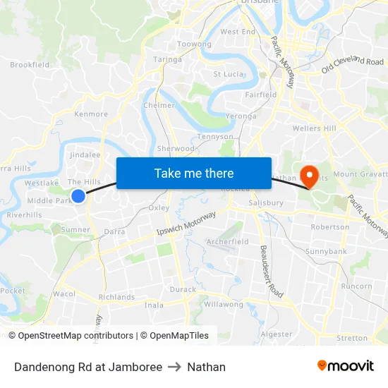 Dandenong Rd at Jamboree to Nathan map