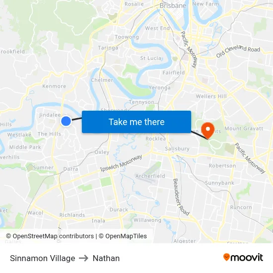Sinnamon Village to Nathan map