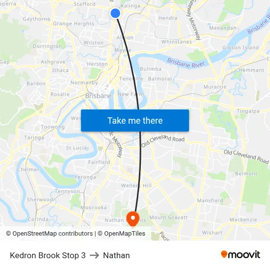 Kedron Brook Stop 3 to Nathan map