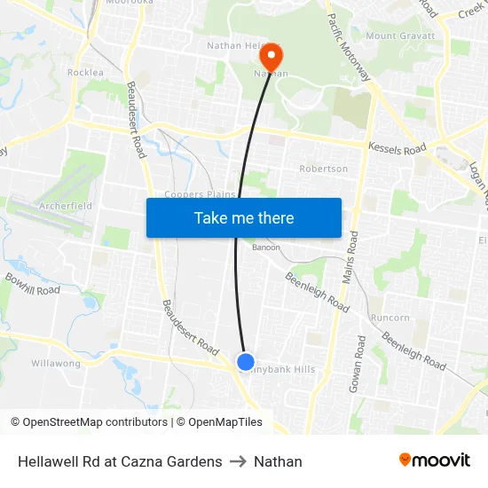 Hellawell Rd at Cazna Gardens to Nathan map
