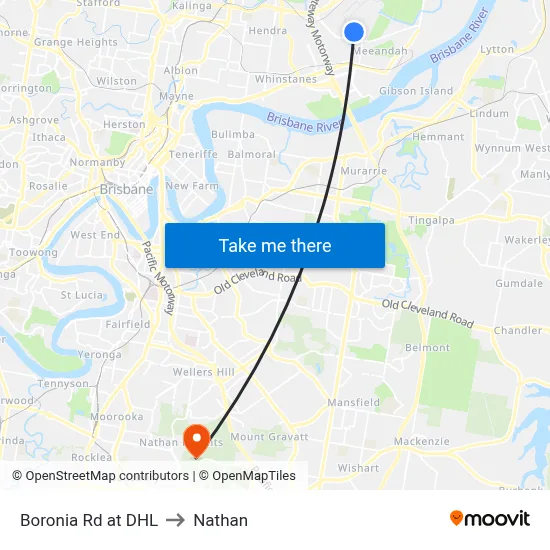 Boronia Rd at DHL to Nathan map