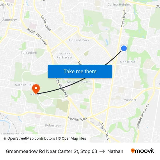 Greenmeadow Rd Near Canter St, Stop 63 to Nathan map