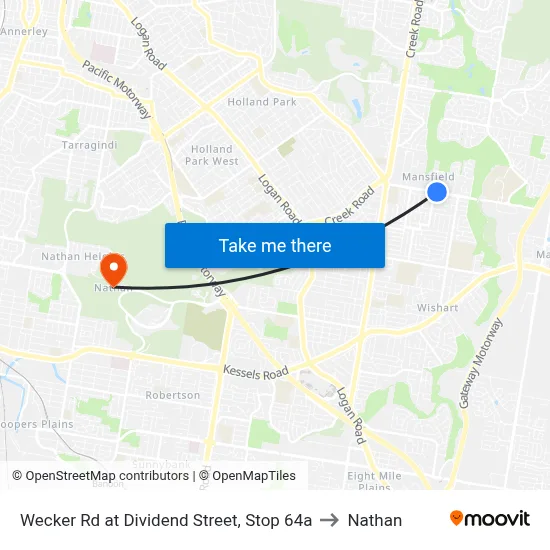 Wecker Rd at Dividend Street, Stop 64a to Nathan map
