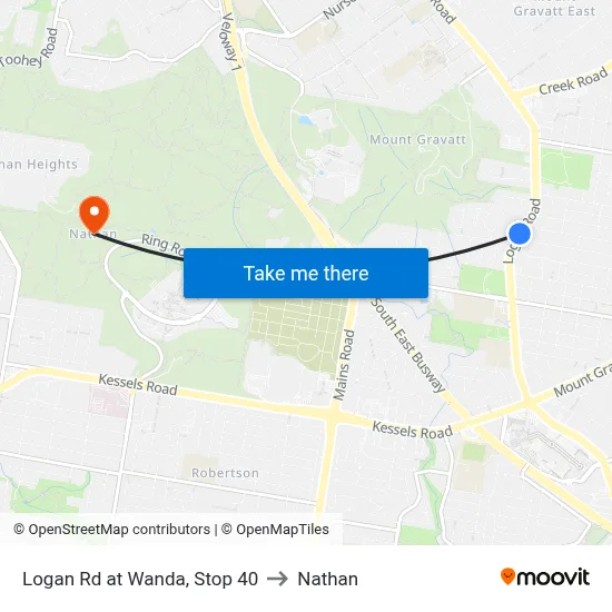 Logan Rd at Wanda, Stop 40 to Nathan map