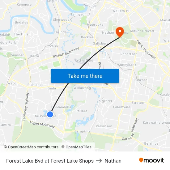 Forest Lake Bvd at Forest Lake Shops to Nathan map