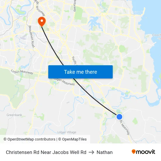 Christensen Rd Near Jacobs Well Rd to Nathan map