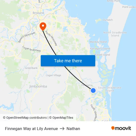 Finnegan Way at Lily Avenue to Nathan map