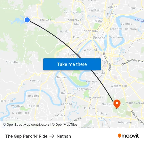 The Gap Park 'N' Ride to Nathan map