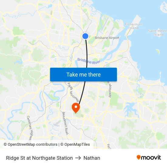 Ridge St at Northgate Station to Nathan map