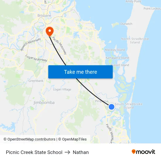 Picnic Creek State School to Nathan map
