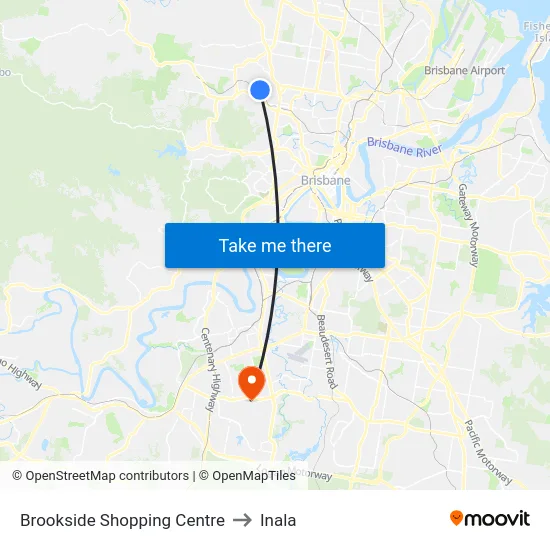 Brookside Shopping Centre to Inala map
