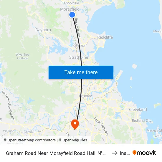 Graham Road Near Morayfield Road Hail 'N' Ride to Inala map
