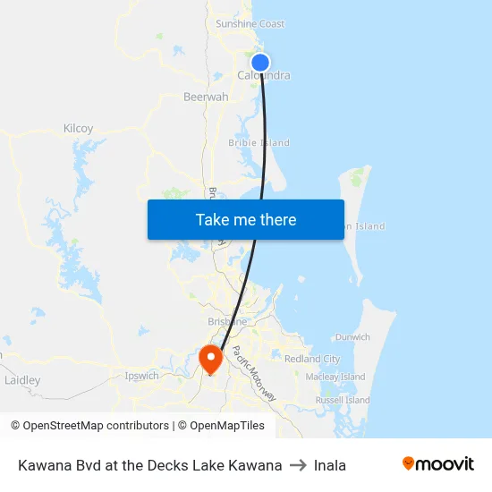 Kawana Bvd at the Decks Lake Kawana to Inala map