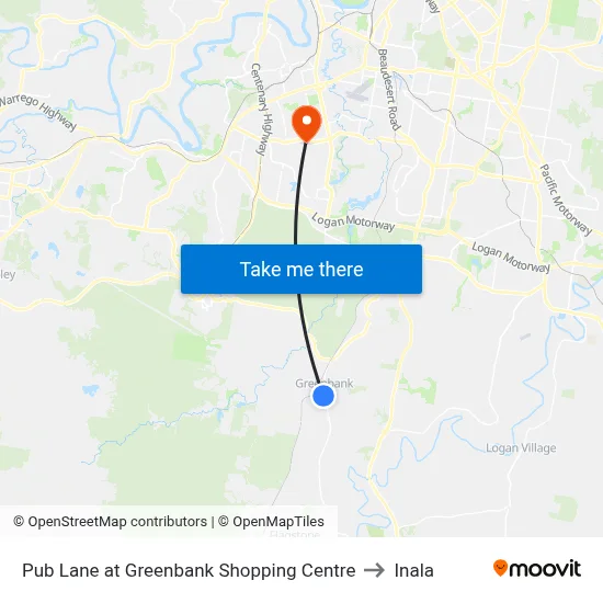 Pub Lane at Greenbank Shopping Centre to Inala map