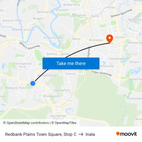 Redbank Plains Town Square, Stop C to Inala map