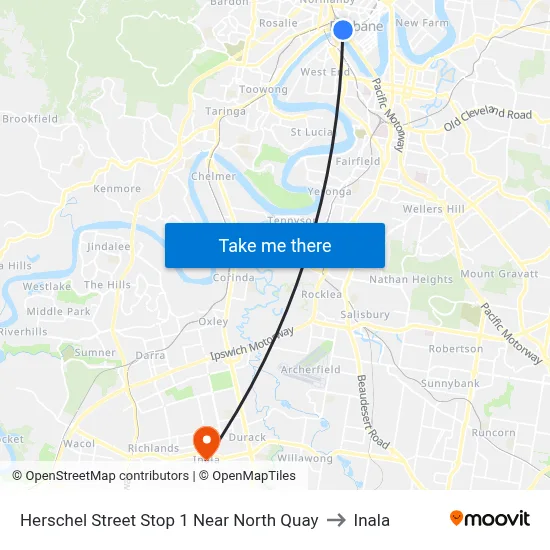 Herschel Street Stop 1 Near North Quay to Inala map