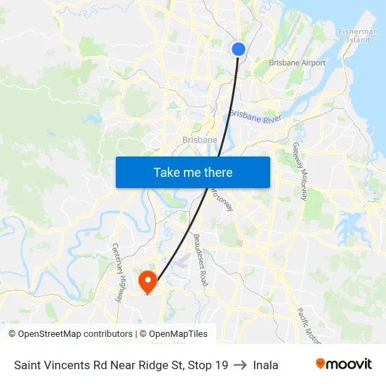 Saint Vincents Rd Near Ridge St, Stop 19 to Inala map
