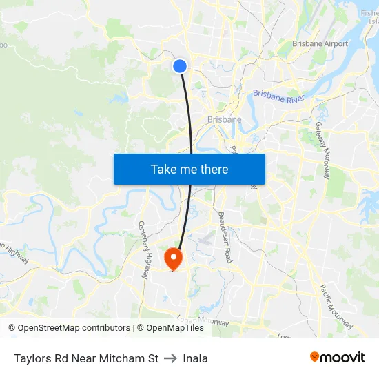 Taylors Rd Near Mitcham St to Inala map