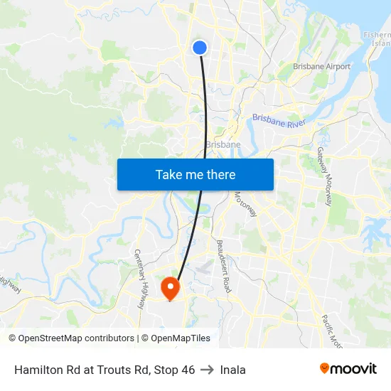 Hamilton Rd at Trouts Rd, Stop 46 to Inala map