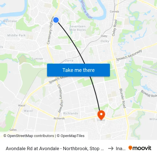 Avondale Rd at Avondale - Northbrook, Stop 60 to Inala map