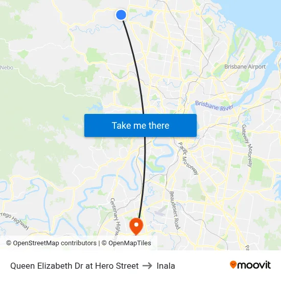 Queen Elizabeth Dr at Hero Street to Inala map