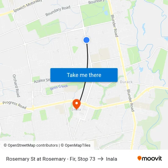 Rosemary St at Rosemary - Fir, Stop 73 to Inala map