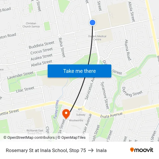 Rosemary St at Inala School, Stop 75 to Inala map