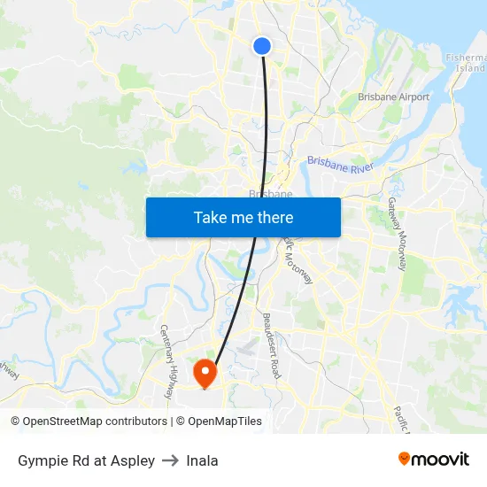 Gympie Rd at Aspley to Inala map