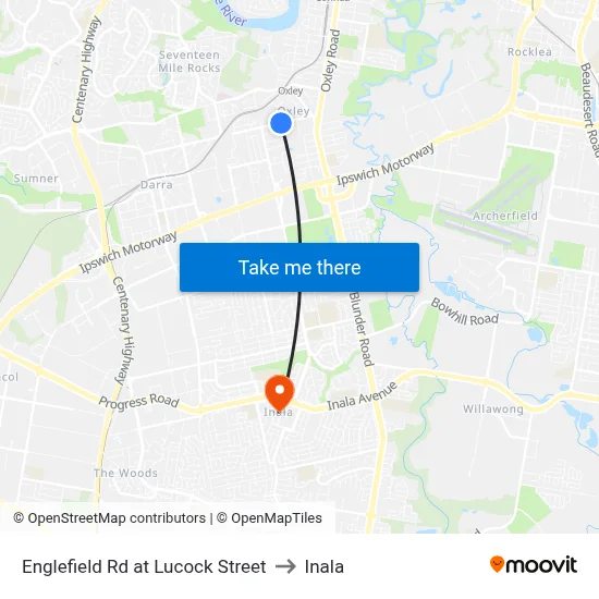 Englefield Rd at Lucock Street to Inala map