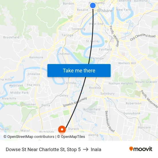 Dowse St Near Charlotte St, Stop 5 to Inala map