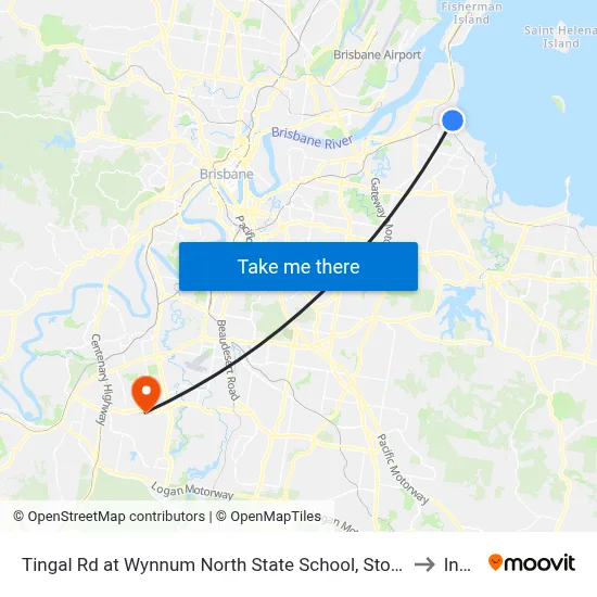 Tingal Rd at Wynnum North State School, Stop 10/5 to Inala map