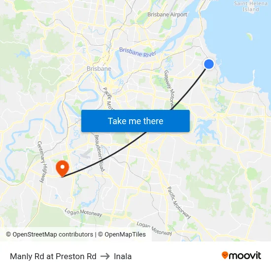 Manly Rd at Preston Rd to Inala map