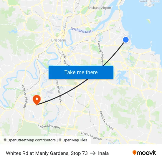 Whites Rd at Manly Gardens, Stop 73 to Inala map