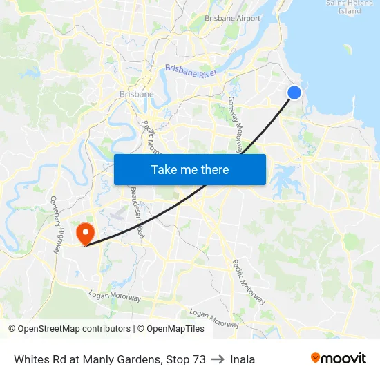 Whites Rd at Manly Gardens, Stop 73 to Inala map