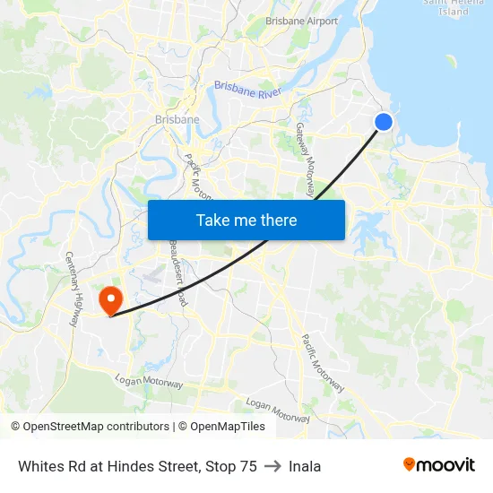 Whites Rd at Hindes Street, Stop 75 to Inala map