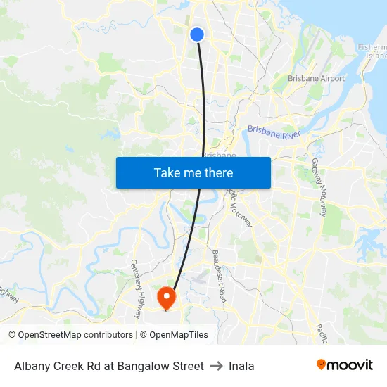 Albany Creek Rd at Bangalow Street to Inala map