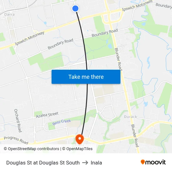 Douglas St at Douglas St South to Inala map
