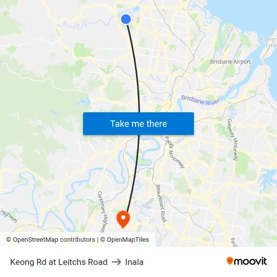 Keong Rd at Leitchs Road to Inala map