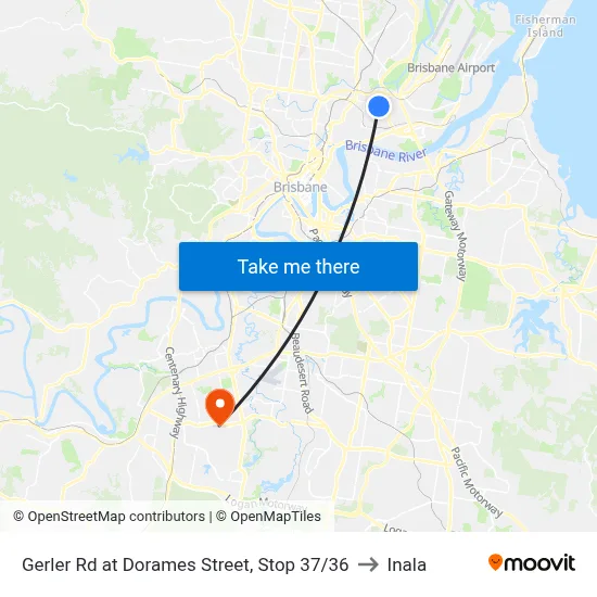 Gerler Rd at Dorames Street, Stop 37/36 to Inala map