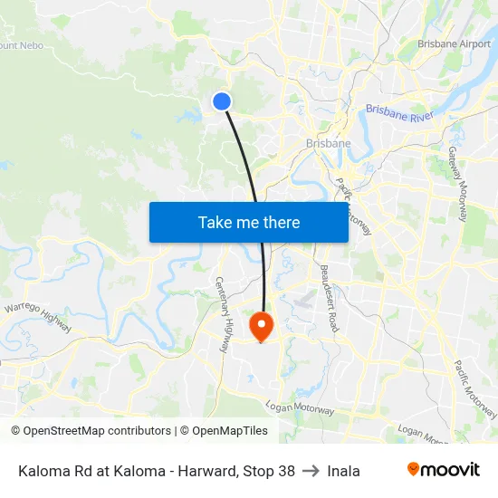 Kaloma Rd at Kaloma - Harward, Stop 38 to Inala map
