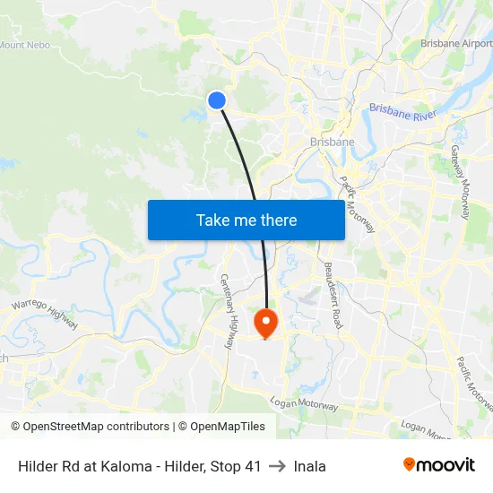 Hilder Rd at Kaloma - Hilder, Stop 41 to Inala map