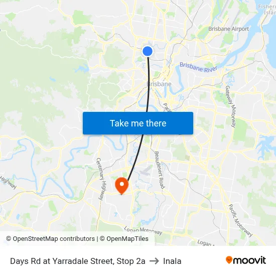 Days Rd at Yarradale Street, Stop 2a to Inala map
