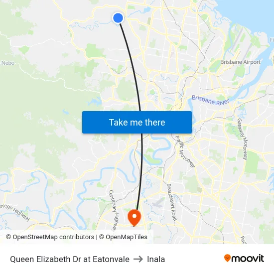 Queen Elizabeth Dr at Eatonvale to Inala map