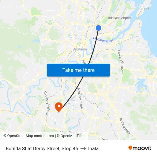 Burilda St at Derby Street, Stop 45 to Inala map