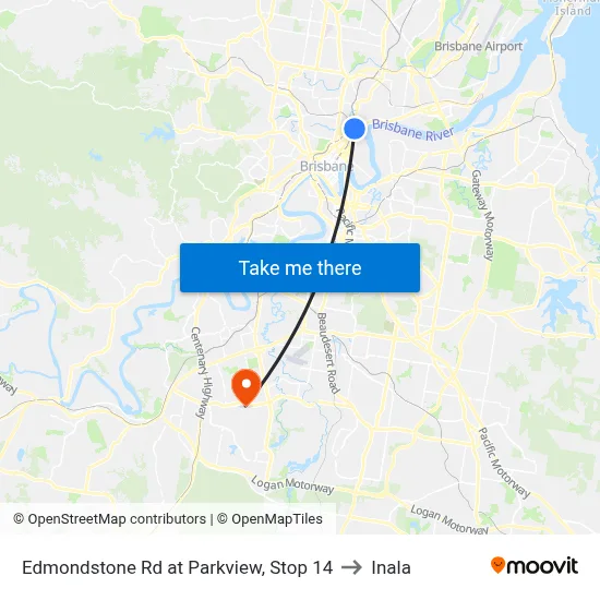 Edmondstone Rd at Parkview, Stop 14 to Inala map