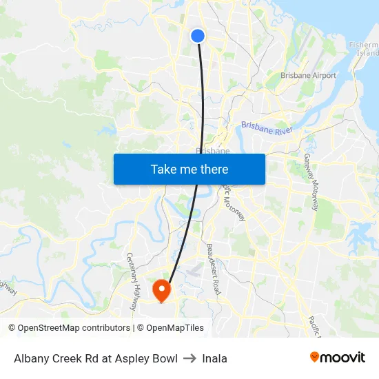 Albany Creek Rd at Aspley Bowl to Inala map