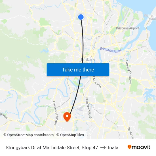Stringybark Dr at Martindale Street, Stop 47 to Inala map