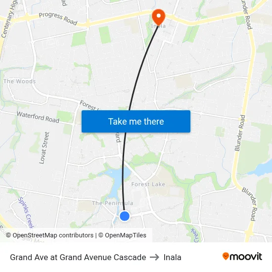 Grand Ave at Grand Avenue Cascade to Inala map