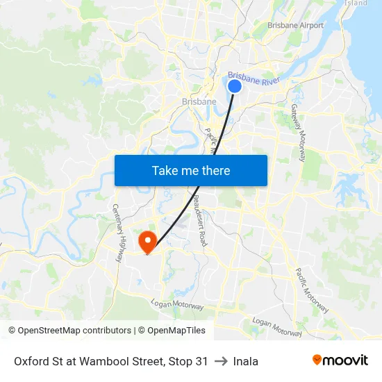 Oxford St at Wambool Street, Stop 31 to Inala map